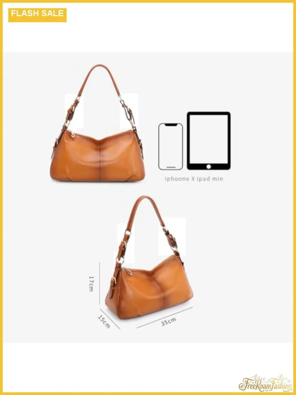 Vintage Leather Hobo Bag Women Adjustable Handle Top Grain Pebbled Cowhide